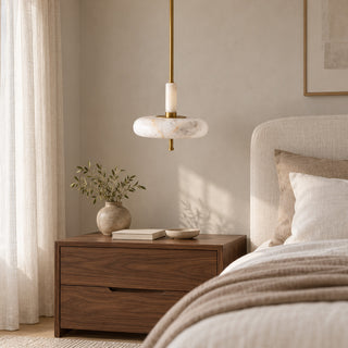 Equinox Alabaster Disc Pendant Light