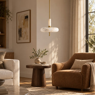 Equinox Alabaster Disc Pendant Light