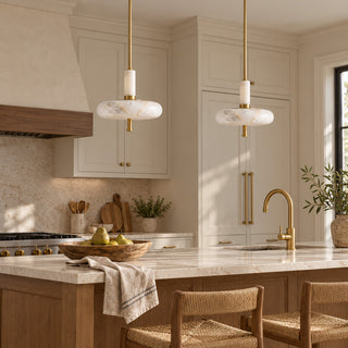 Equinox Alabaster Disc Pendant Light