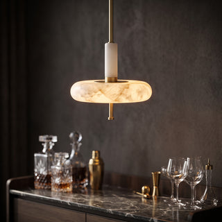 Equinox Alabaster Disc Pendant Light