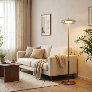 Equinox Glass Disc Floor Lamp