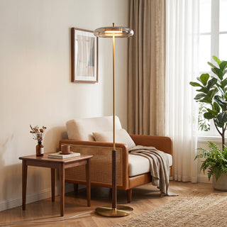 Equinox Glass Disc Floor Lamp