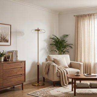 Equinox Glass Disc Floor Lamp