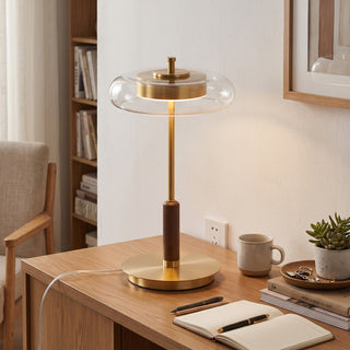 Equinox Glass Disc Table Lamp