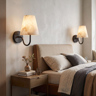 Hessa Alabaster Crook Arm Sconce