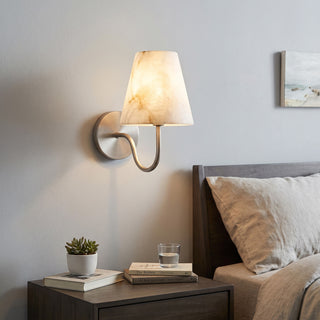 Hessa Alabaster Crook Arm Sconce