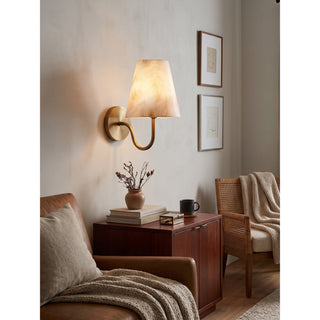 Hessa Alabaster Crook Arm Sconce