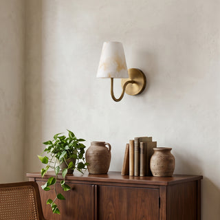 Hessa Alabaster Crook Arm Sconce