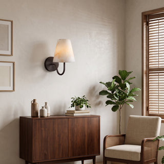 Hessa Alabaster Crook Arm Sconce