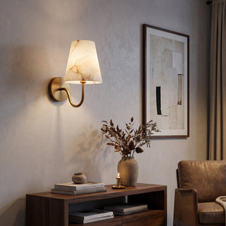 Hessa Alabaster Crook Arm Sconce