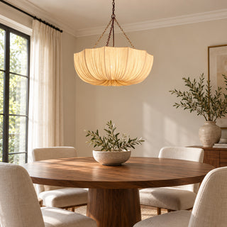 Lustre Ombrina com Tecido Recolhido