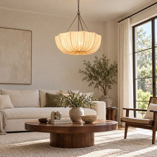 Lustre Ombrina com Tecido Recolhido