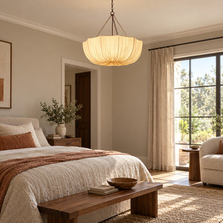 Lustre Ombrina com Tecido Recolhido