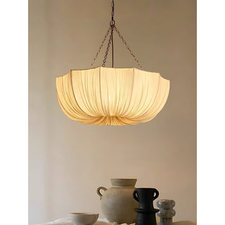 Lustre Ombrina com Tecido Recolhido