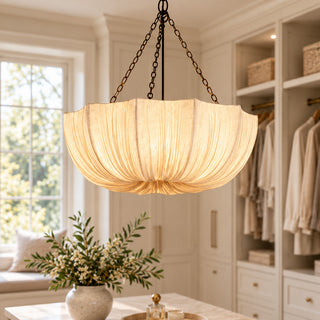 Lustre Ombrina com Tecido Recolhido