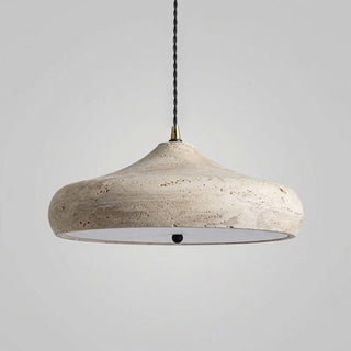 Sabrio Travertine Saucer Pendant Light