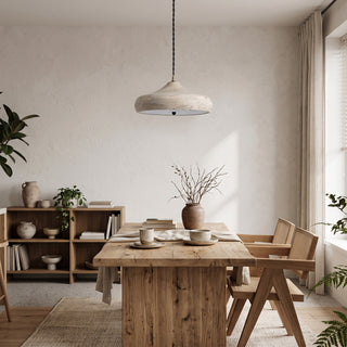 Sabrio Travertine Saucer Pendant Light
