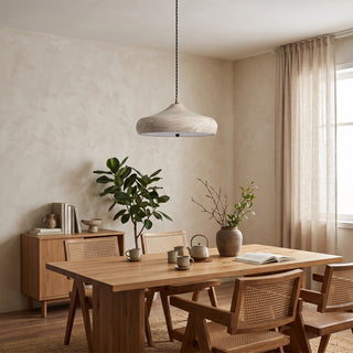 Sabrio Travertine Saucer Pendant Light