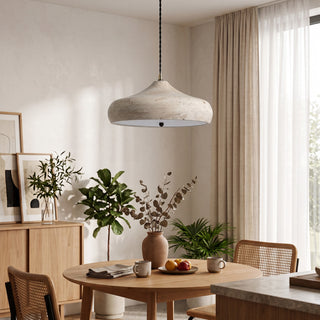 Sabrio Travertine Saucer Pendant Light