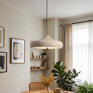 Sabrio Travertine Saucer Pendant Light
