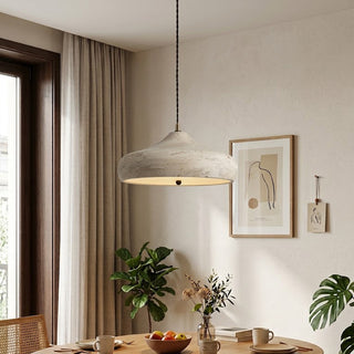 Sabrio Travertine Saucer Pendant Light