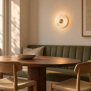 Selune Round Alabaster Wall Sconce