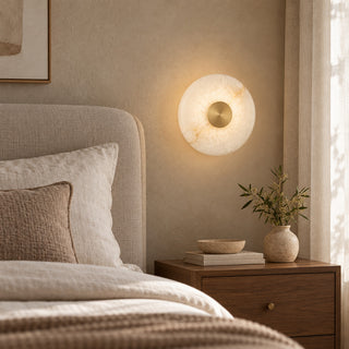 Selune Round Alabaster Wall Sconce