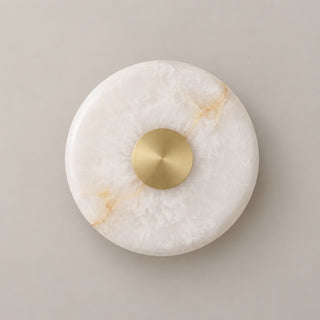 Selune Round Alabaster Wall Sconce