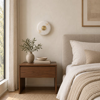 Selune Round Alabaster Wall Sconce