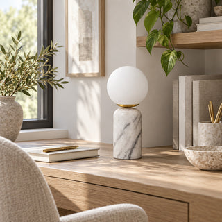 Candeeiro de Mesa Selvara com Base em Pedra