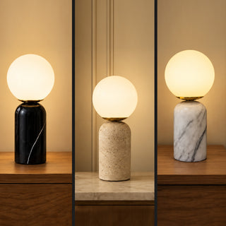 Candeeiro de Mesa Selvara com Base em Pedra