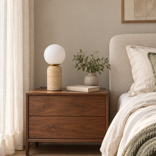 Candeeiro de Mesa Selvara com Base em Pedra
