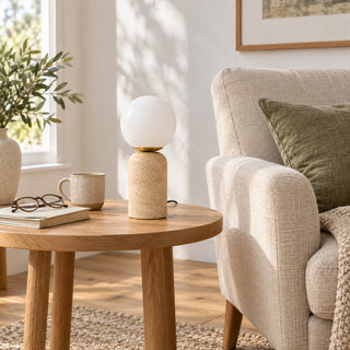 Candeeiro de Mesa Selvara com Base em Pedra