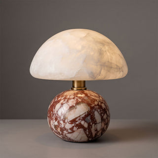 Lunara Serie Alabaster-Tischleuchte mit Akku
