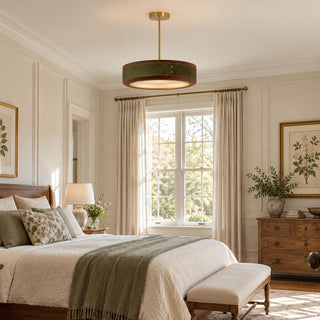 Saddle Leather Drum Pendant Lamp
