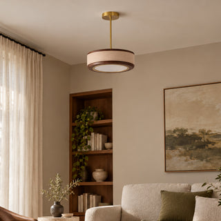 Saddle Leather Drum Pendant Lamp