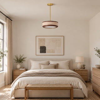 Saddle Leather Drum Pendant Lamp