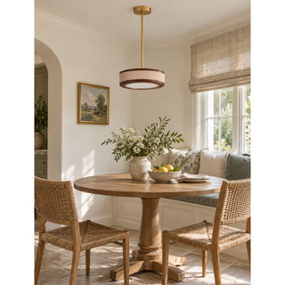 Saddle Leather Drum Pendant Lamp