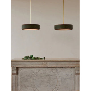 Saddle Leather Drum Pendant Lamp