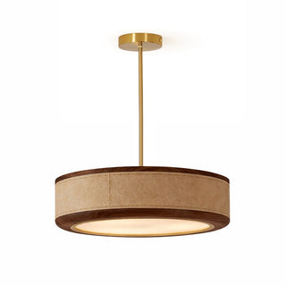 Saddle Leather Drum Pendant Lamp