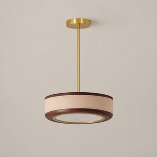 Saddle Leather Drum Pendant Lamp