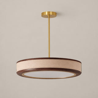 Saddle Leather Drum Pendant Lamp