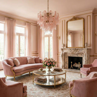 Pink Murano Glass Chandelier