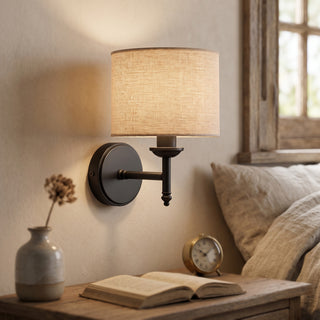 Brantis Linen Drum Sconce