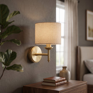 Brantis Linen Drum Sconce