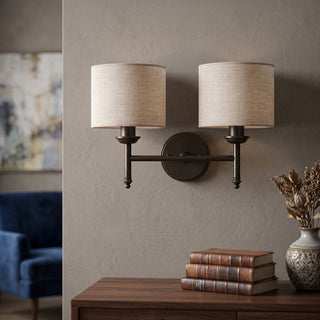 Brantis Linen Drum Sconce