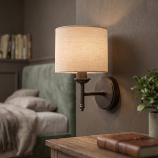 Brantis Linen Drum Sconce