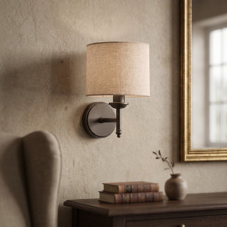 Brantis Linen Drum Sconce