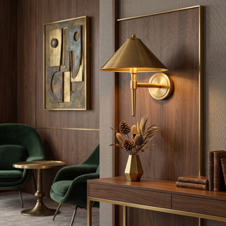 Bravin Brass Cone Sconce