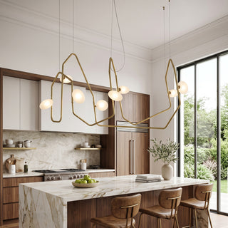Contour Brass Linear Chandelier – detail 9